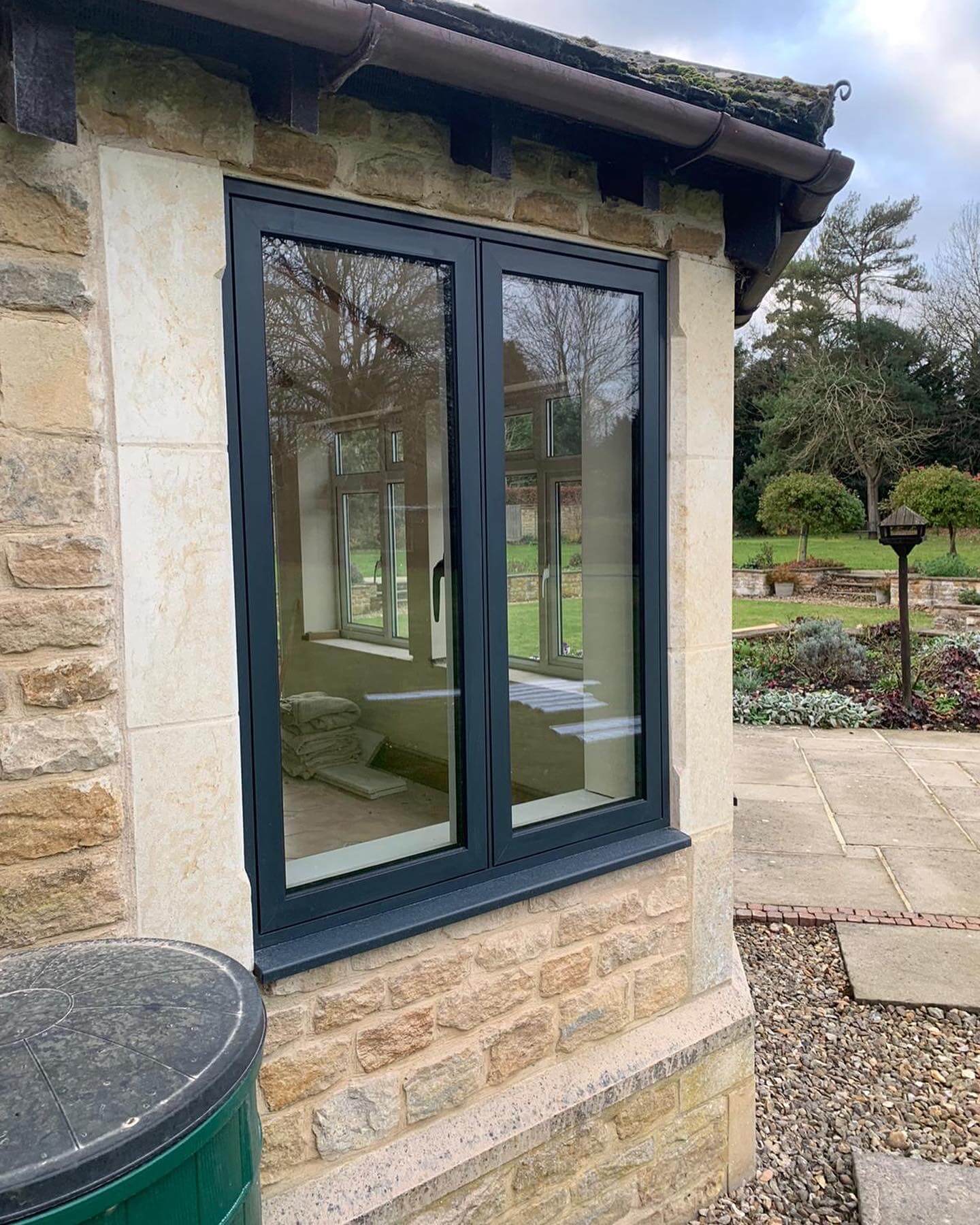 Black Aluminium window installation